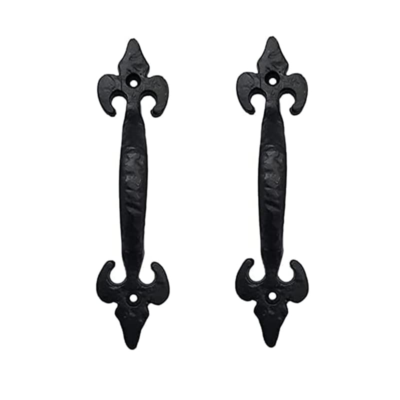 Adonai Hardware "Nethaniah Antique Cast Iron Cabinet Pull Handles (6.1" x 2 Pack, Matte Black) for Vintage Wooden Barn Doors, Gates, Closets, Furniture, Drawers, Cupboards, Wardrobes and Sheds